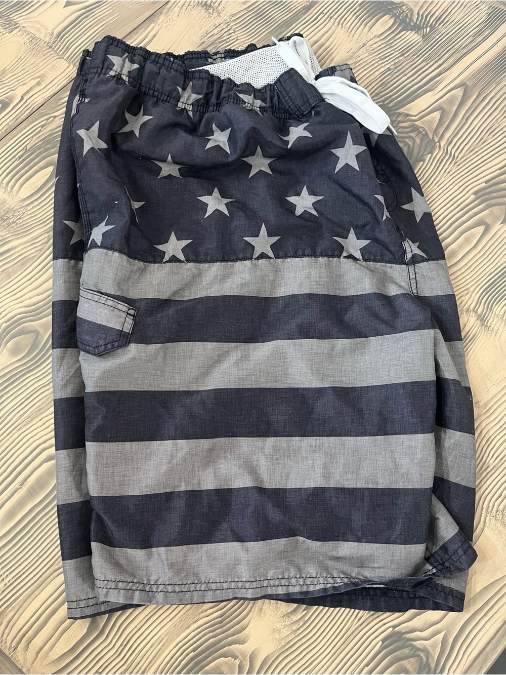 Kanu Surf Men's Navy & Gray Star Stripe Hybrid Shorts